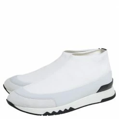 Hermes White Knit Fabric And Neoprene Tokyo Slip On Sneakers Size 37 For Women -Deals Hermes Store luxury women hermes new shoes p450763 001