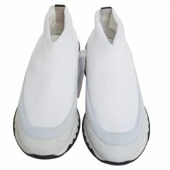 Hermes White Knit Fabric And Neoprene Tokyo Slip On Sneakers Size 37 For Women -Deals Hermes Store luxury women hermes new shoes p450763 005