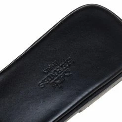 Hermes Hermès Black Leather Villa Sandals Size 38 For Women -Deals Hermes Store luxury women hermes new shoes p453884 003