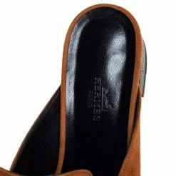Hermes Brown Suede Slip On Mule Sandals Size 39.5 For Women -Deals Hermes Store luxury women hermes new shoes p459457 003