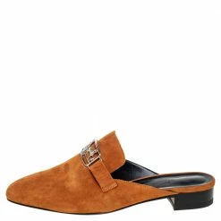 Hermes Brown Suede Slip On Mule Sandals Size 39.5 For Women -Deals Hermes Store luxury women hermes new shoes p459457 005