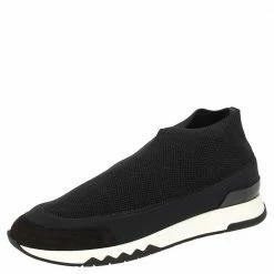 Hermes Black Fabric Tokyo Slip On Sneakers Size 37 For Women