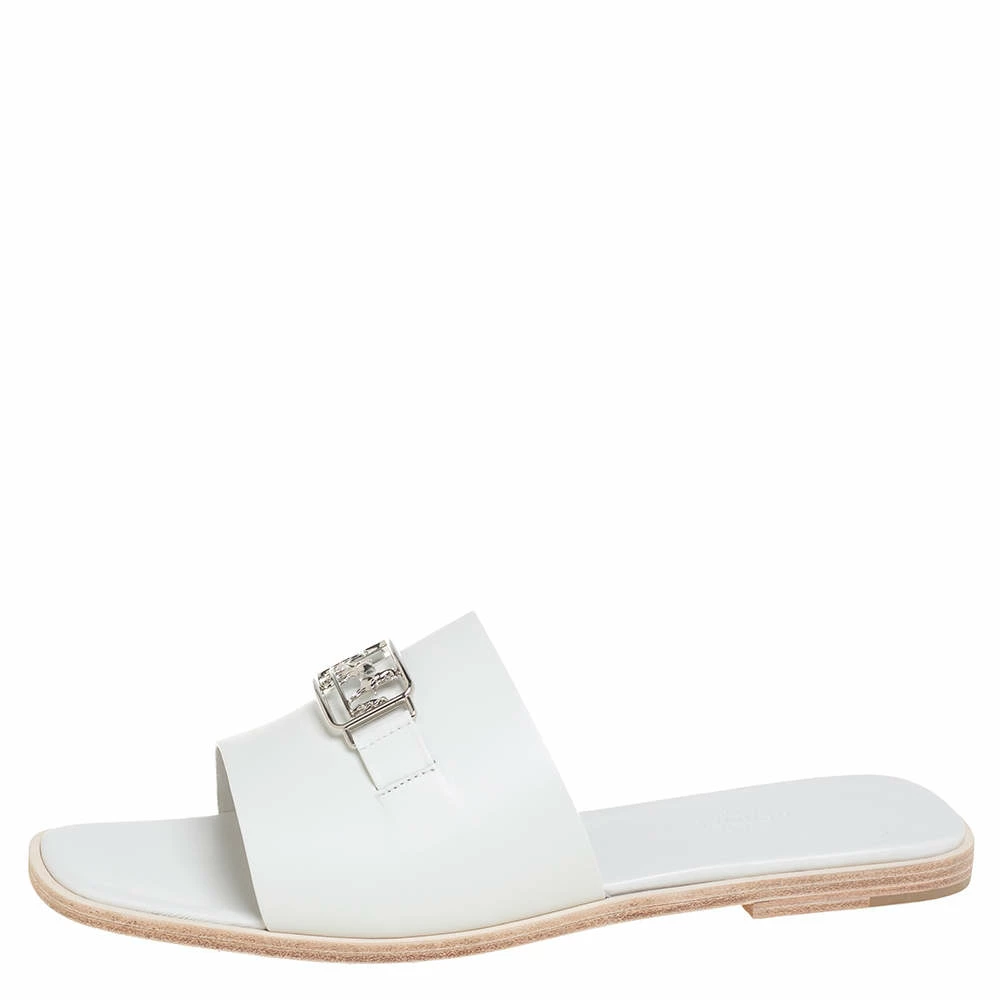 Hermes Hermès White Leather Villa Sandals Size 40.5 For Women 4 Hermes Hermès White Leather Villa Sandals Size 40.5 For Women - Image 2