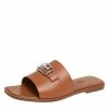 Hermes Brown Leather Villa Flat Slides Sandals Size 37.5 For Women -Deals Hermes Store luxury women hermes new shoes p464869 1625714326 009