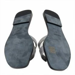 Hermes Metallic Silver Leather Oran Flat Sandals Size 38 For Women -Deals Hermes Store luxury women hermes new shoes p496730 008