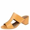 Hermes Tan Leather Ostia Slide Sandals Size 37.5 For Women -Deals Hermes Store luxury women hermes new shoes p499983 006