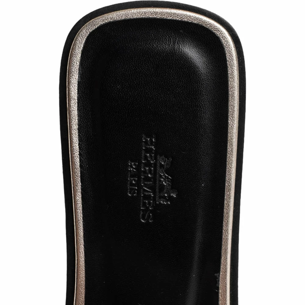 Hermes Gold Suede Embellished Oran Sandals Size 40.5 For Women 9 Hermes Gold Suede Embellished Oran Sandals Size 40.5 For Women - Image 7