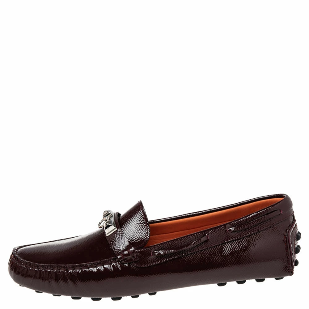 Hermes Burgundy Patent Leather Irving Slip On Loafers Size 40 For Women 4 Hermes Burgundy Patent Leather Irving Slip On Loafers Size 40 For Women - Image 2