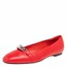 Hermes Red Leather Ballet Flats Size 38 For Women -Deals Hermes Store luxury women hermes new shoes p551095 003