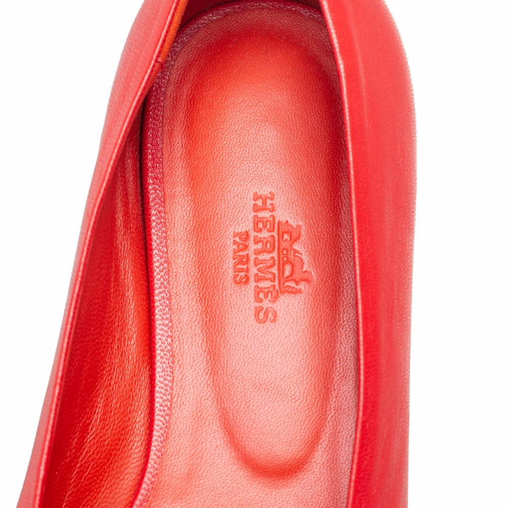 Hermes Red Leather Ballet Flats Size 38 For Women 9 Hermes Red Leather Ballet Flats Size 38 For Women - Image 7