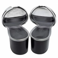 Hermes Hermés Metallic Grey Leather Oasis Slide Sandals Size 40 For Women -Deals Hermes Store luxury women hermes new shoes p559499 002