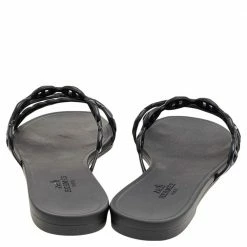 Hermes Black Rubber D'ancre Chaine Rivage Flat Sandals Size 36 For Women -Deals Hermes Store luxury women hermes new shoes p571654 007