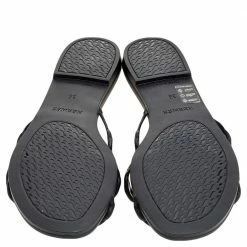 Hermes Black Rubber D'ancre Chaine Rivage Flat Sandals Size 36 For Women -Deals Hermes Store luxury women hermes new shoes p571654 009