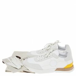 Hermes White/Grey Fabric And Suede Miles Lace Up Sneakers Size 39 For Women 17 Hermes White/Grey Fabric And Suede Miles Lace Up Sneakers Size 39 For Women -Deals Hermes Store luxury women hermes new shoes p585095 001