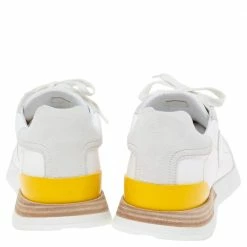 Hermes White/Grey Fabric And Suede Miles Lace Up Sneakers Size 39 For Women 14 Hermes White/Grey Fabric And Suede Miles Lace Up Sneakers Size 39 For Women -Deals Hermes Store luxury women hermes new shoes p585095 008