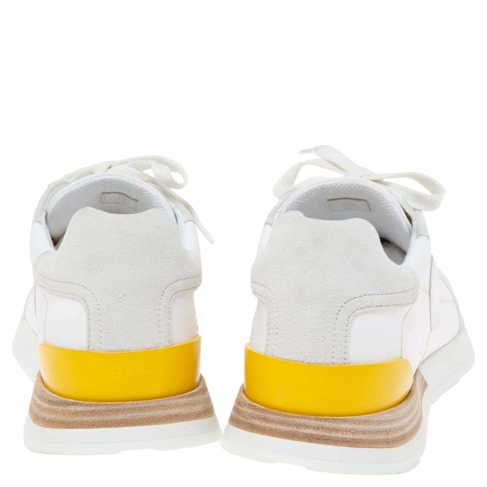 Hermes White/Grey Fabric And Suede Miles Lace Up Sneakers Size 39 For Women 7 Hermes White/Grey Fabric And Suede Miles Lace Up Sneakers Size 39 For Women - Image 5