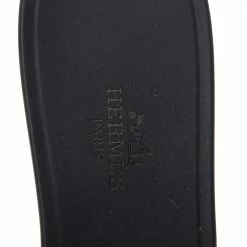 Hermes Black Rubber D'ancre Chaine Rivage Flat Slides Size 39 For Women -Deals Hermes Store luxury women hermes new shoes p587012 002