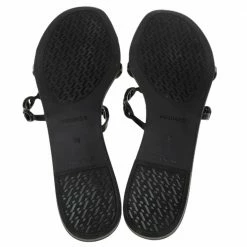 Hermes Black Rubber D'ancre Chaine Rivage Flat Slides Size 39 For Women -Deals Hermes Store luxury women hermes new shoes p587012 009