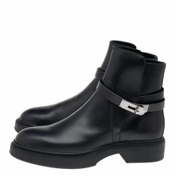 Hermes Black Leather Veo Ankle Boots Size 40 For Women -Deals Hermes Store luxury women hermes new shoes p603156 002