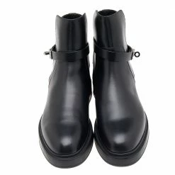 Hermes Black Leather Veo Ankle Boots Size 40 For Women -Deals Hermes Store luxury women hermes new shoes p603156 004