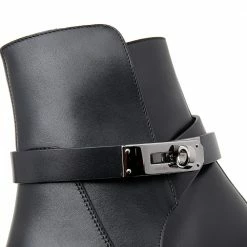 Hermes Black Leather Veo Ankle Boots Size 40 For Women -Deals Hermes Store luxury women hermes new shoes p603156 008