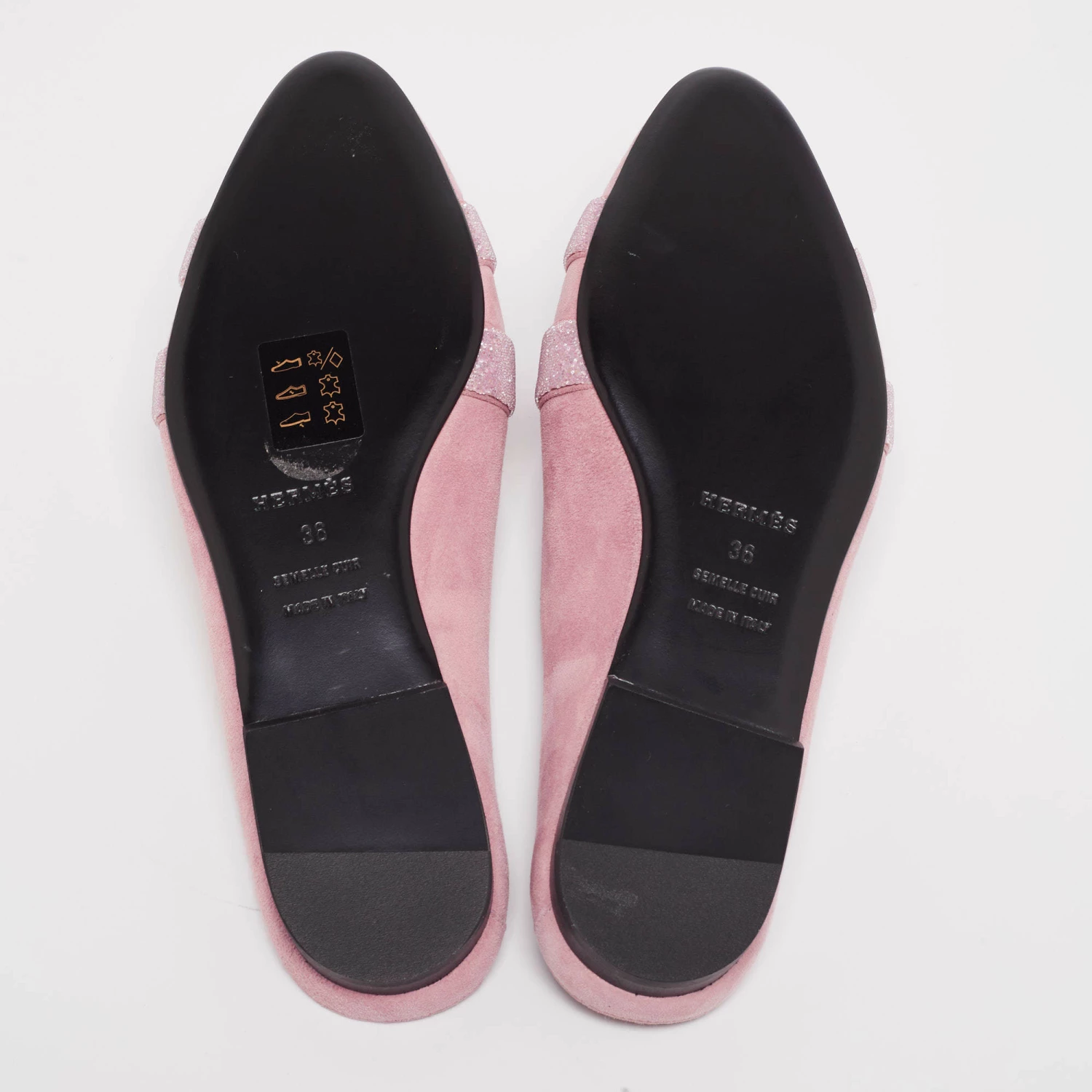 Hermes Pink Glitter And Suede Roxane Mule Flats Size 36 For Women 8 Hermes Pink Glitter And Suede Roxane Mule Flats Size 36 For Women - Image 6