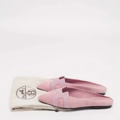 Hermes Pink Glitter And Suede Roxane Mule Flats Size 36 For Women 17 Hermes Pink Glitter And Suede Roxane Mule Flats Size 36 For Women -Deals Hermes Store luxury women hermes new shoes p639869 008