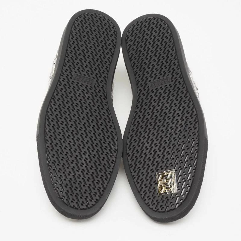 Hermes Grey/Black Leather Cavalcadour Print Braided Silk Oxygene Sneakers Size 39 For Women 8 Hermes Grey/Black Leather Cavalcadour Print Braided Silk Oxygene Sneakers Size 39 For Women - Image 6