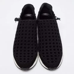 Hermes Black Leather And Braided Fabric Oxygene Slip On Sneakers Size 39 For Women -Deals Hermes Store luxury women hermes new shoes p653747 003