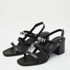 Hermes Hermès Black Leather Eve Sandals Size 39 For Women -Deals Hermes Store luxury women hermes new shoes p657975 007