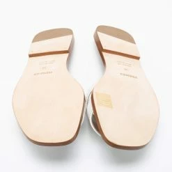 Hermes White Leather Oran Flats Sandals Size 38 For Women -Deals Hermes Store luxury women hermes new shoes p671131 002
