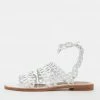 Hermes White Leather Kalliste Ankle Strap Flat Sandals Size 38 For Women -Deals Hermes Store luxury women hermes new shoes p684985 002