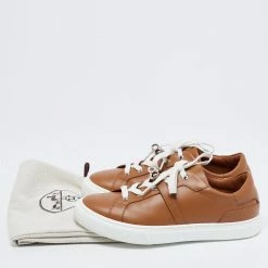 Hermes Tan Leather Day Low-Top Sneakers Size 38.5 For Women -Deals Hermes Store luxury women hermes new shoes p694230 005