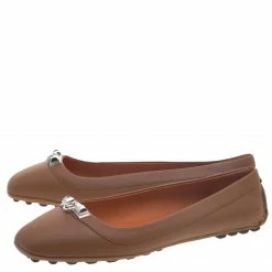 Hermes Brown Leather Liberty Ballet Flats Size 39 For Women -Deals Hermes Store luxury women hermes new shoes p95377 004