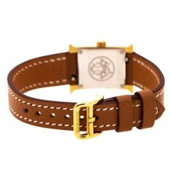 Hermes White Yellow Gold Plated Stainless Steel Heure H WHH1.101 Women's Wristwatch 17.2 Mm For Women -Deals Hermes Store luxury women hermes new watches p281223 002