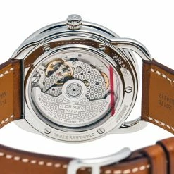 Hermes Silver Stainless Steel Leather Arceau AR8.61AQ Men's Wristwatch 40 Mm For Men -Deals Hermes Store luxury women hermes new watches p504253 003