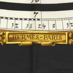 Hermes Black Dies Et Hore Silk Square Scarf For Women 7 Hermes Black Dies Et Hore Silk Square Scarf For Women -Deals Hermes Store luxury women hermes used accessories p100130 003