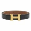 Hermes Black And Brown Leather Mini Constance Buckle Belt 65CM For Women -Deals Hermes Store luxury women hermes used accessories p100131 001