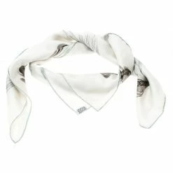 Hermes White Silk A Propos De Bottes Square Scarf For Women