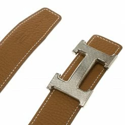 Hermes Brown/Dark Brown Leather H Buckle Reversible Belt 80CM For Women -Deals Hermes Store luxury women hermes used accessories p103141 0003