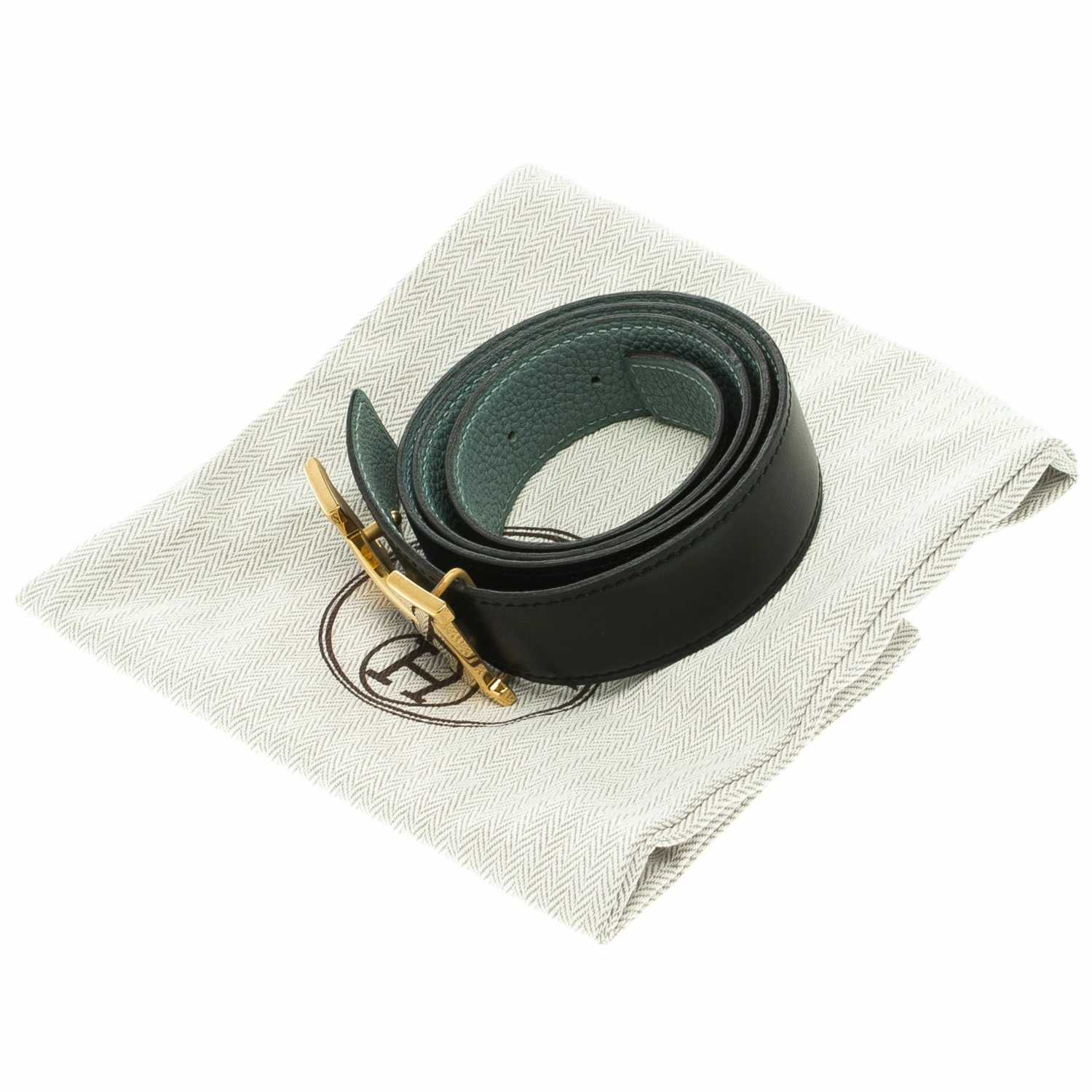 Hermes Black/Blue Leather H Buckle Reversible Belt 80CM For Women 8 Hermes Black/Blue Leather H Buckle Reversible Belt 80CM For Women - Image 6