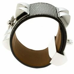 Hermes Collier De Chien Brown Lizard Leather Bracelet PM For Women -Deals Hermes Store luxury women hermes used accessories p107640 0004