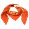 Hermes Orange Printed Silk Pour Vacheron Constantin Square Scarf For Women