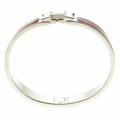 Hermes Clic Clac H Rouge De Chine Enamel Palladium-Plated Narrow Bracelet GM For Women -Deals Hermes Store luxury women hermes used accessories p109847 004