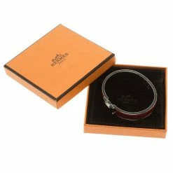 Hermes Clic Clac H Rouge De Chine Enamel Palladium-Plated Narrow Bracelet GM For Women -Deals Hermes Store luxury women hermes used accessories p109847 007