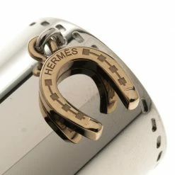 Hermes Fer A Cheval Horseshoe Charm Palladium Finish Scarf Ring For Women -Deals Hermes Store luxury women hermes used accessories p110294 003