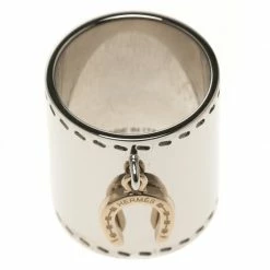 Hermes Fer A Cheval Horseshoe Charm Palladium Finish Scarf Ring For Women -Deals Hermes Store luxury women hermes used accessories p110294 004