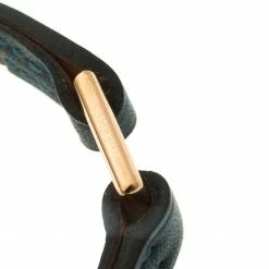 Hermes Micro Kelly Blue Leather Rose Gold Plated Narrow Bracelet XS For Women -Deals Hermes Store luxury women hermes used accessories p110990 006