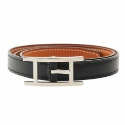 Hermes Black Leather Hapi Waist Belt 70CM For Women