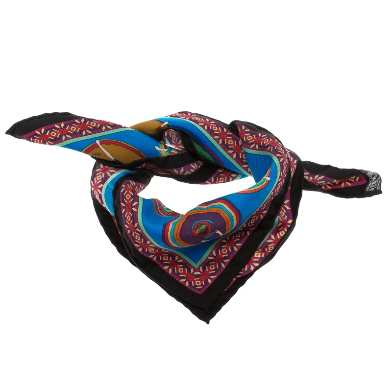 Hermes Multicolor Printed Silk Belles Du Mexique Square Scarf For Women 3 Hermes Multicolor Printed Silk Belles Du Mexique Square Scarf For Women
